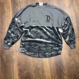 NWT‎ Men’s Walt Disney World Gray Velour Mickey Mouse Icon Spirit Jersey Vintage